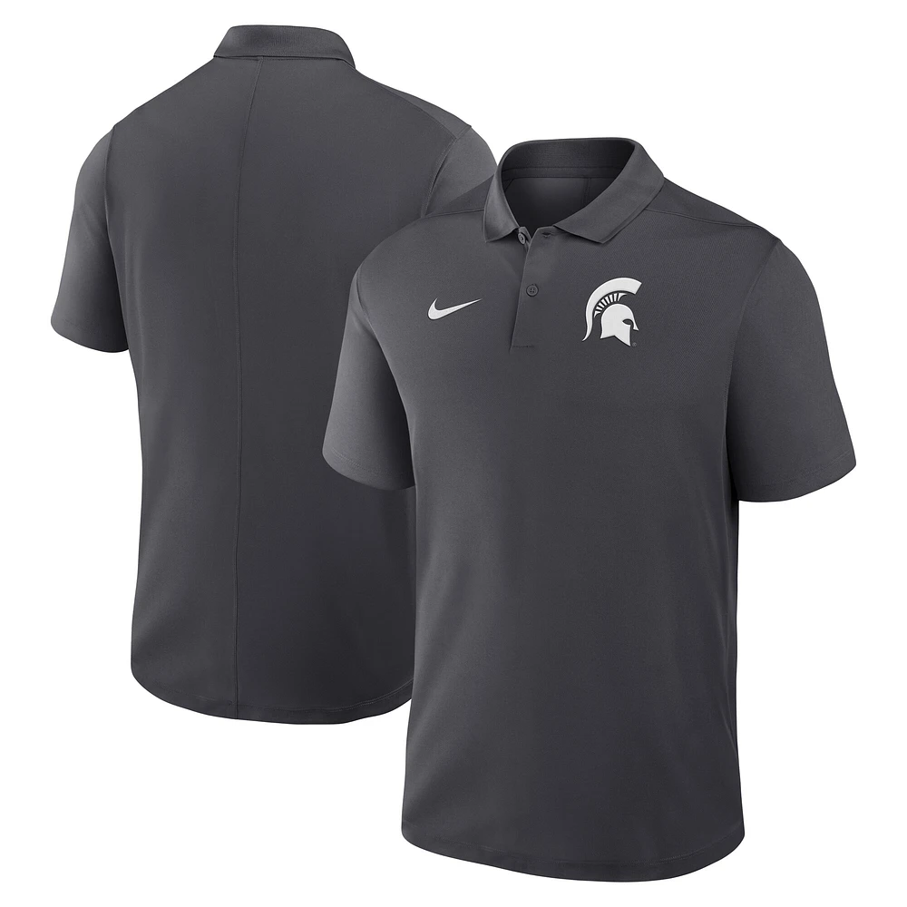 Polo Nike Anthracite Michigan State Spartans Primetime Victory Primary Logo Performance pour homme