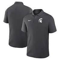 Polo Nike Anthracite Michigan State Spartans Primetime Victory Primary Logo Performance pour homme