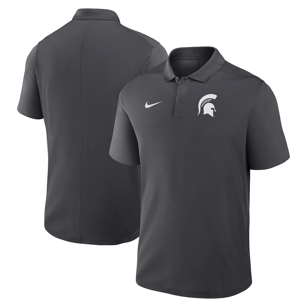 Polo Nike Anthracite Michigan State Spartans Primetime Victory Primary Logo Performance pour homme