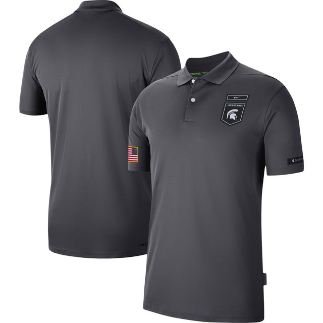 Polo de performance militaire Nike Michigan State Spartans Victory pour homme, anthracite