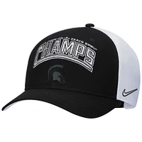 Men's Nike Black Michigan State Spartans 2021 Peach Bowl Champions Locker Room Classic 99 Adjustable Hat