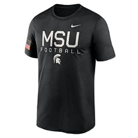 T-shirt de performance Nike Michigan State Spartans 2024 Military Appreciation Legend pour homme noir