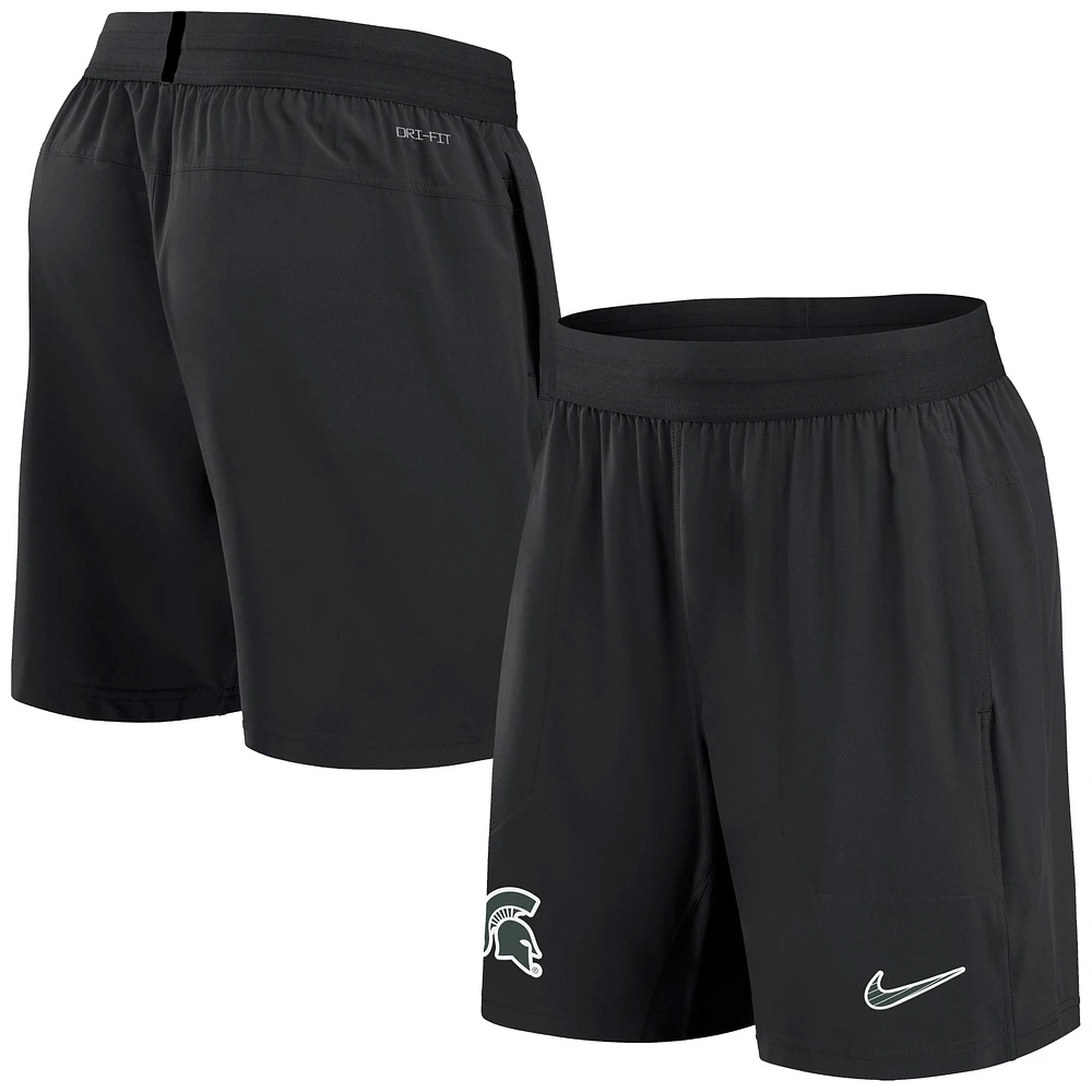 Short de performance Nike Michigan State Spartans 2024 Sideline pour homme, noir