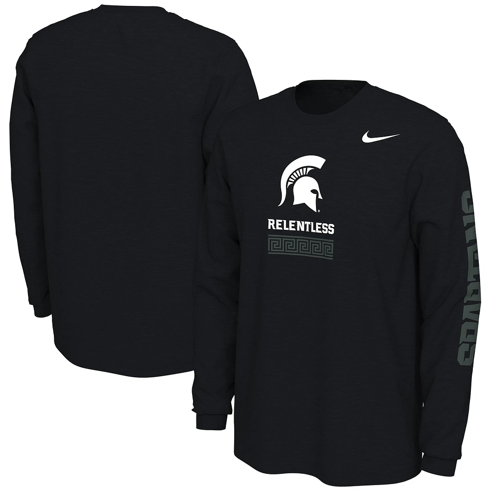 T-shirt à manches longues alternatif Nike Michigan State Spartans pour homme noir