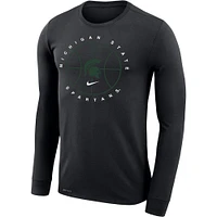 Men's Nike Black Michigan State Spartans Basketball Icon Legend Performance Long Sleeve T-Shirt