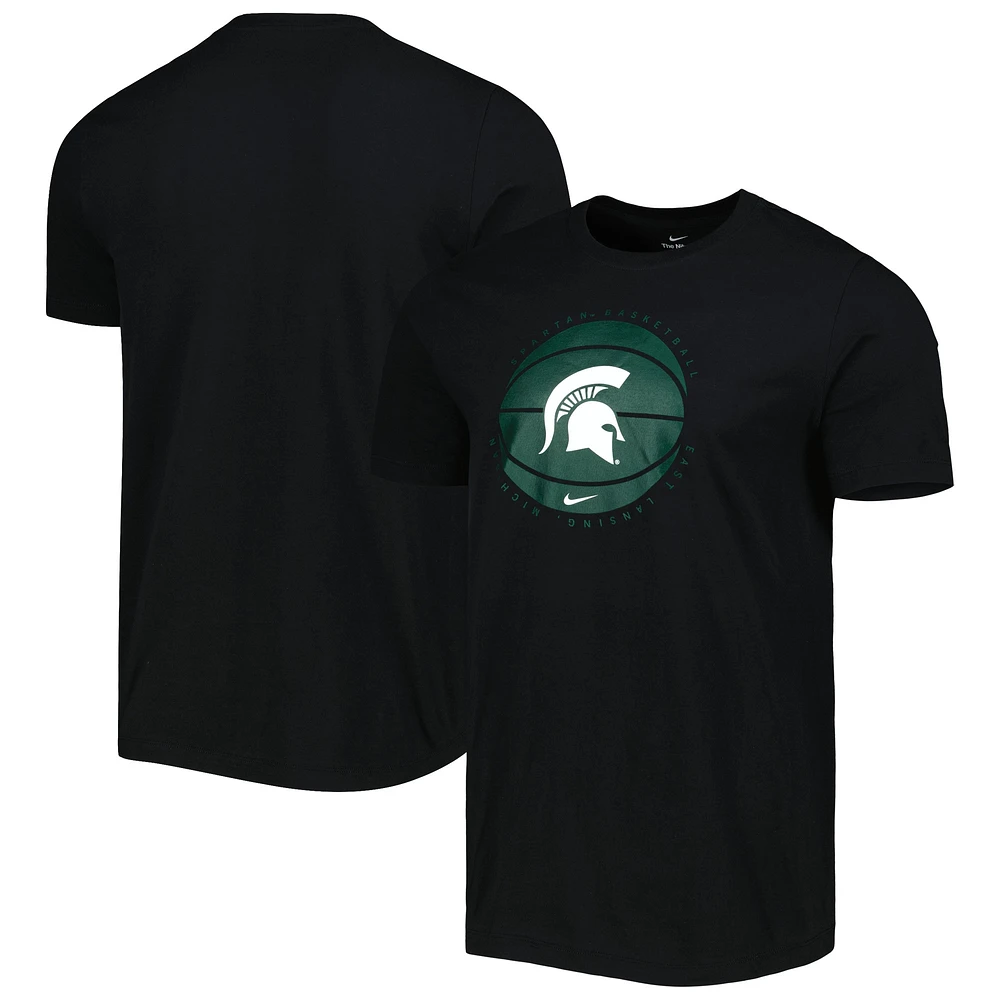 Men's Nike Black Michigan State Spartans Basketball Logo T-Shirt