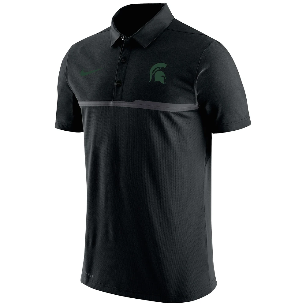 Men's Nike Black Michigan State Spartans Coaches Performance Polo