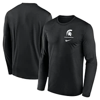 Men's Nike Black Michigan State Spartans Primary Stack Legend Long Sleeve T-Shirt