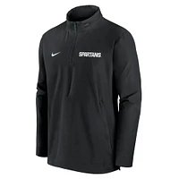 Men's Nike Black Michigan State Spartans Sideline Coaches Quarter-Zip Jacket