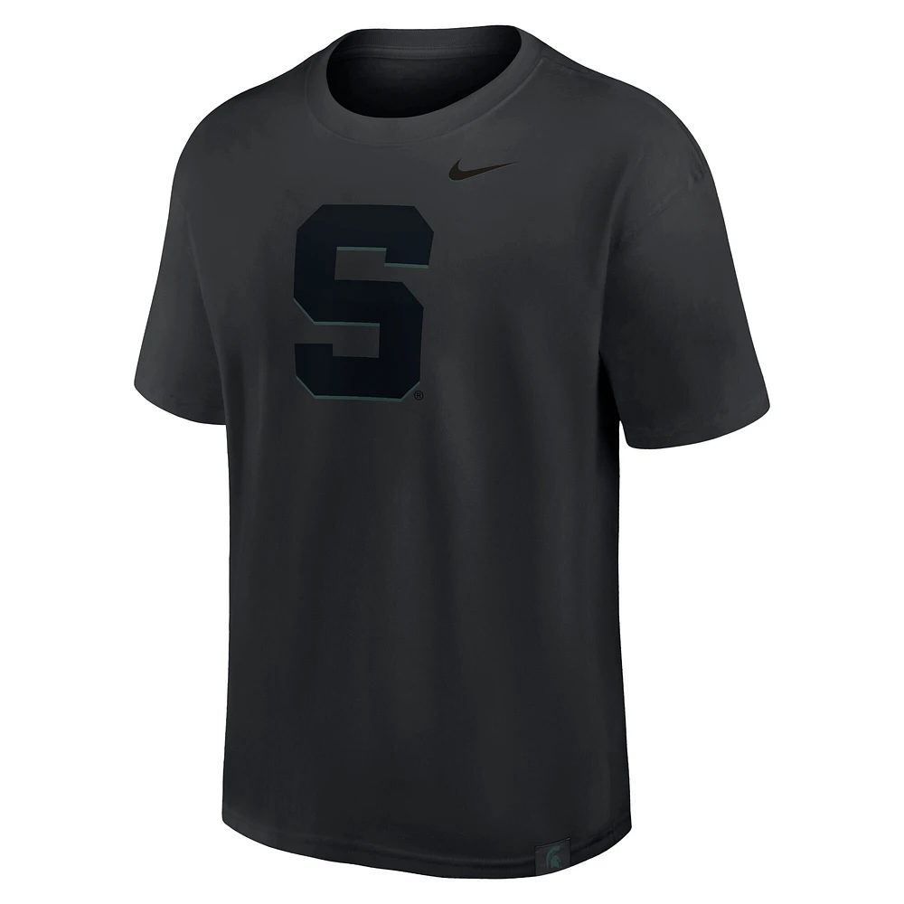 T-shirt Nike noir Michigan State Spartans Statement 2-Hit Max90 pour homme