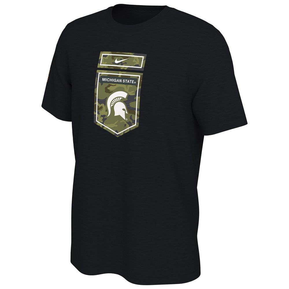 Men's Nike Black Michigan State Spartans Veterans Camo T-Shirt