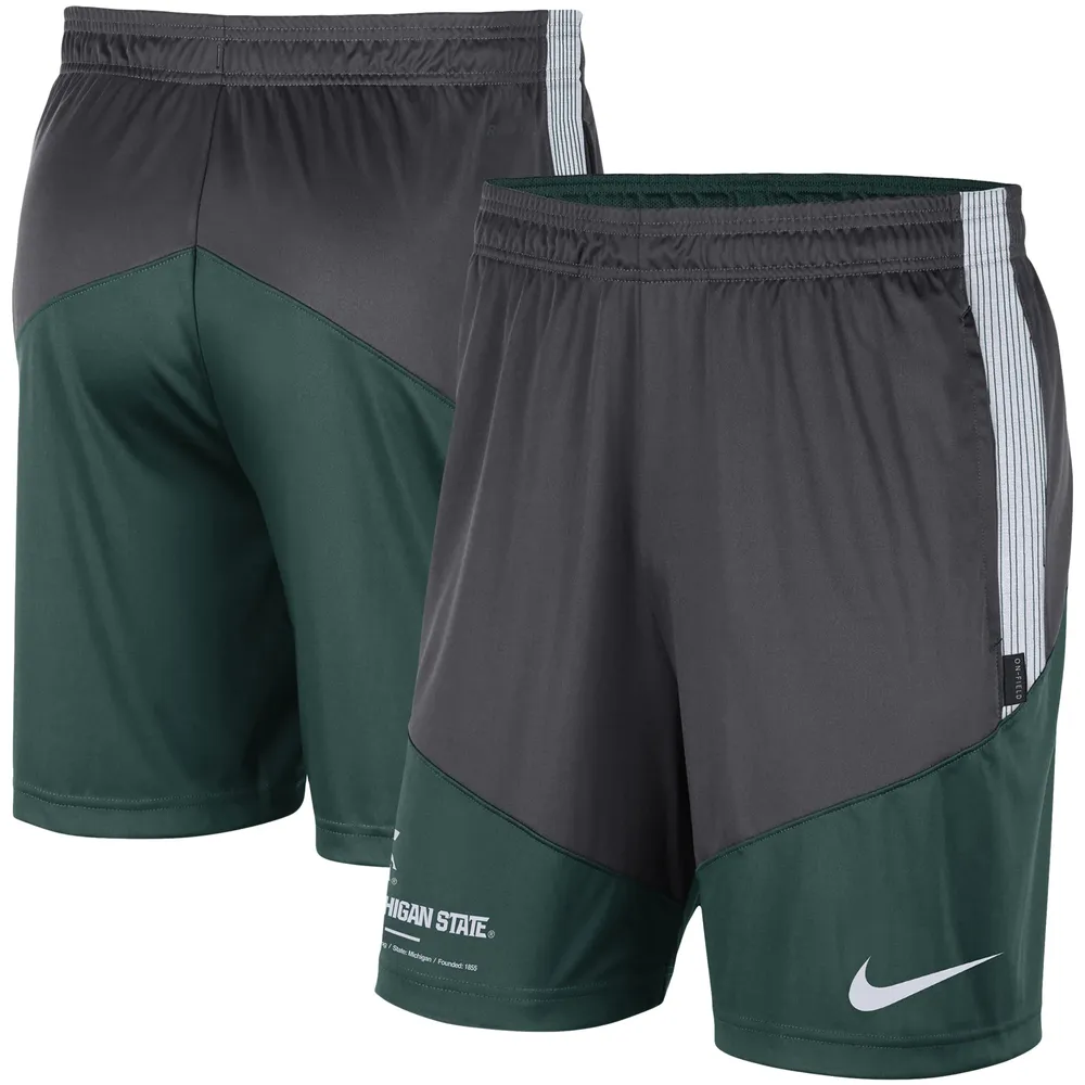 Short en tricot Nike pour hommes, charbon de bois/vert, Michigan State Spartans Team Performance