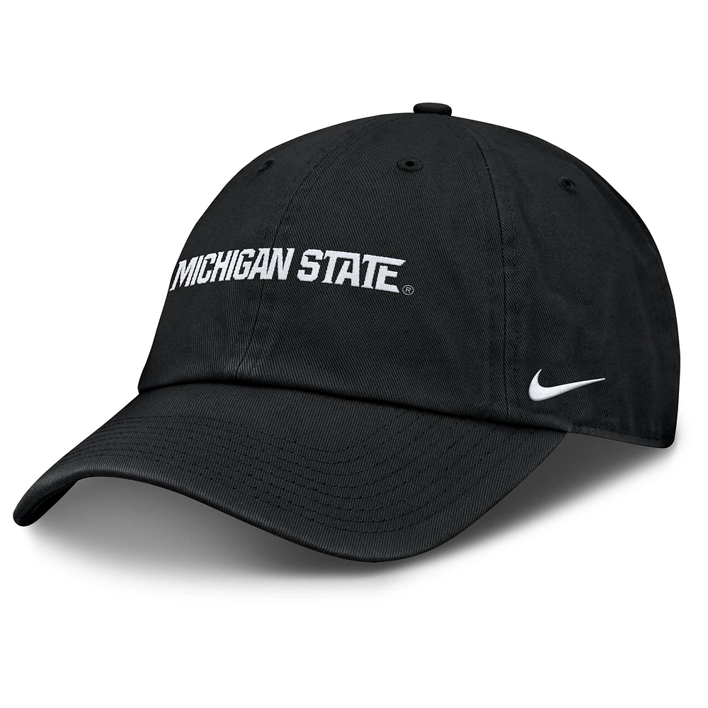 Casquette ajustable Nike Campus Club Michigan State Spartans anthracite pour homme