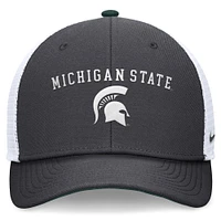 Casquette réglable de camionneur avec lettre et logo Nike Charcoal Michigan State Spartans pour hommes