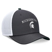 Casquette réglable de camionneur avec lettre et logo Nike Charcoal Michigan State Spartans pour hommes