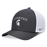 Men's Nike Charcoal Michigan State Spartans Letter & Logo Trucker Adjustable Hat