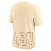 Men's Nike Cream Michigan State Spartans Primary Statement Two-Hit Performance T-Shirt