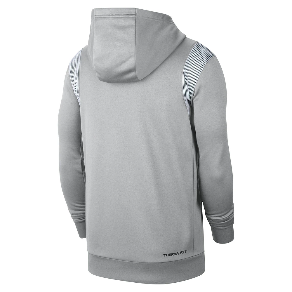 Men's Nike Gray Michigan State Spartans 2022 Game Day Sideline Performance Pullover Hoodie