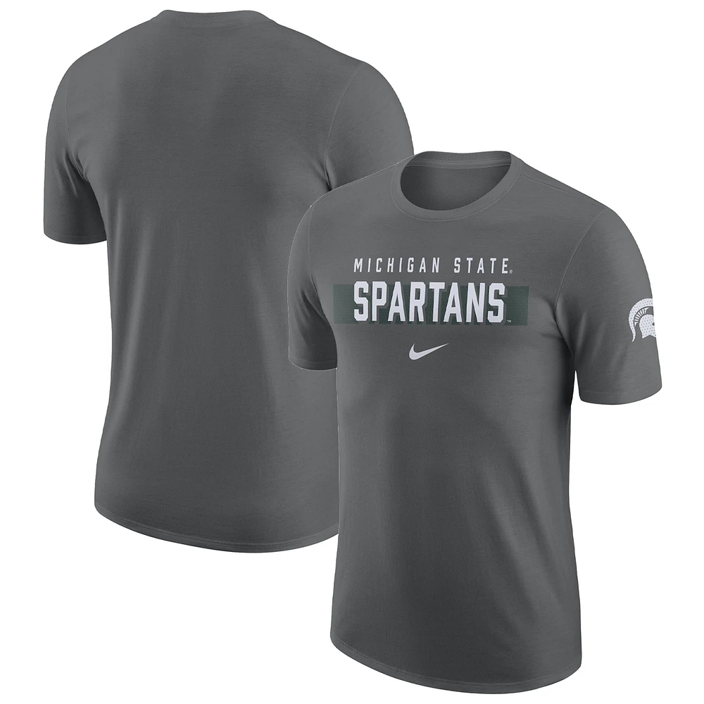 T-shirt Nike Michigan State Spartans Campus Gametime pour homme, gris