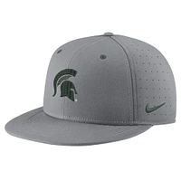 Casquette ajustée Nike Michigan State Spartans USA Side Patch True AeroBill Performance pour hommes, gris