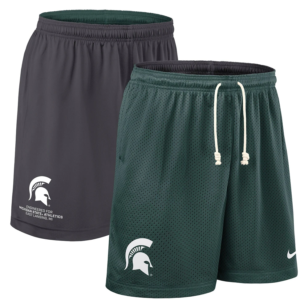 Short de performance réversible Nike Michigan State Spartans 2025 pour homme, vert/anthracite