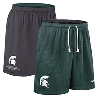 Short de performance réversible Nike Michigan State Spartans 2025 pour homme, vert/anthracite