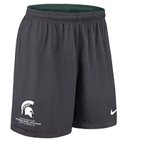 Short de performance réversible Nike Michigan State Spartans 2025 pour homme, vert/anthracite
