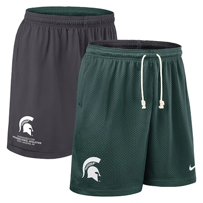Short de performance réversible Nike Michigan State Spartans 2025 pour homme, vert/anthracite