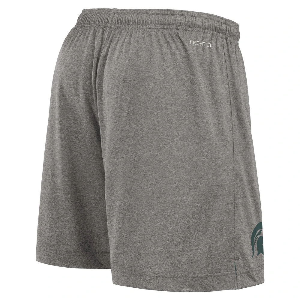 Men's Nike Green/Heather Gray Michigan State Spartans Player Reversible Shorts