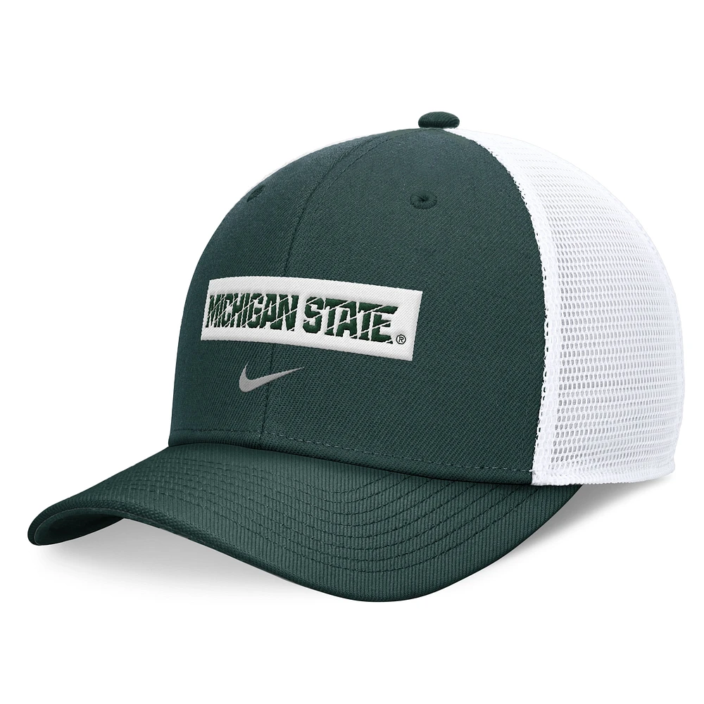 Men's Nike Green/White Michigan State Spartans 2024 Sideline Trucker Adjustable Hat