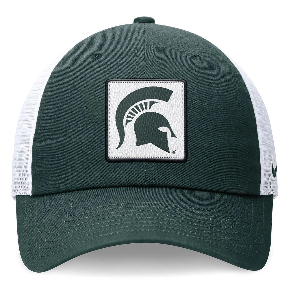 Casquette ajustable Michigan State Spartans Primetime Club Trucker Nike vert/blanc pour homme