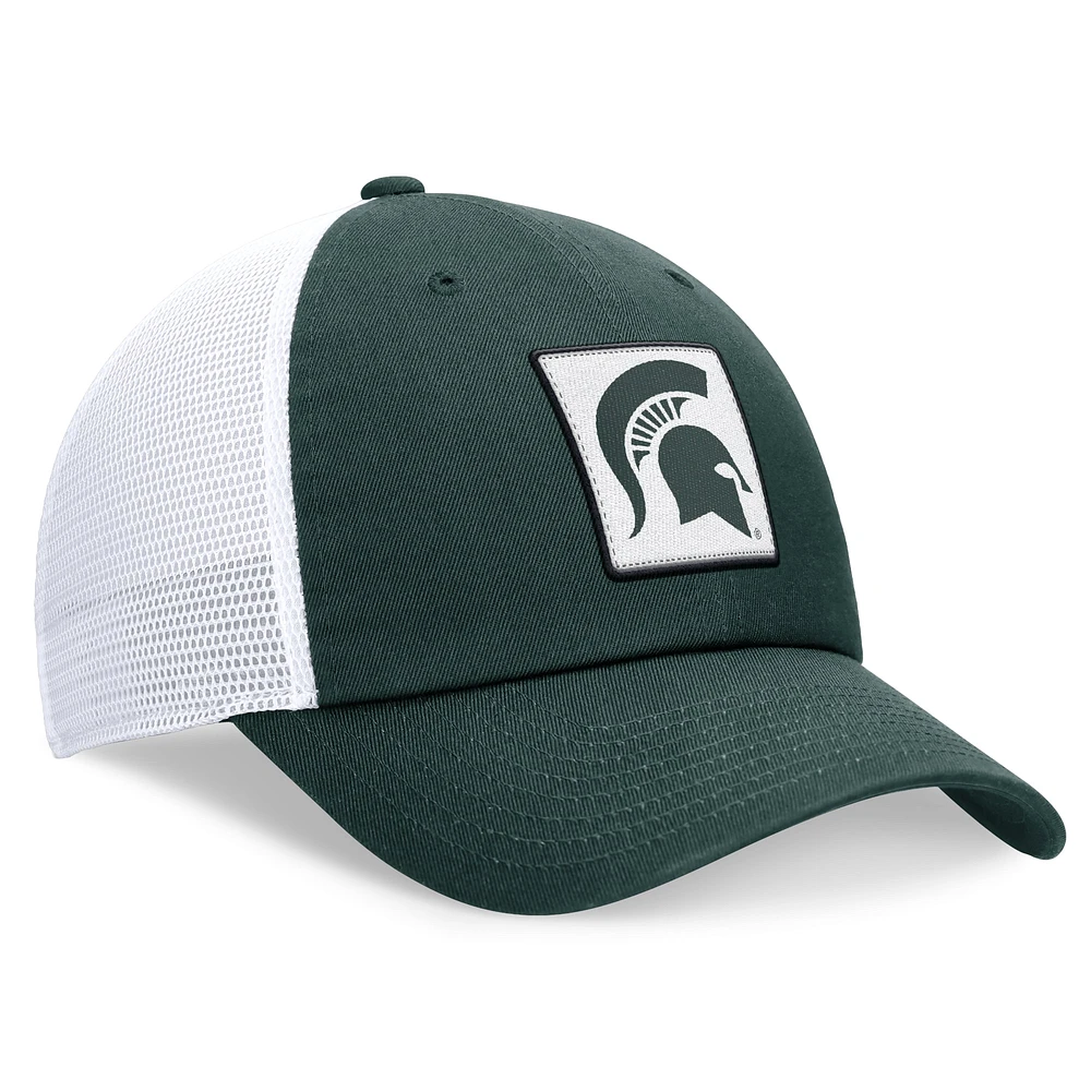 Casquette ajustable Michigan State Spartans Primetime Club Trucker Nike vert/blanc pour homme