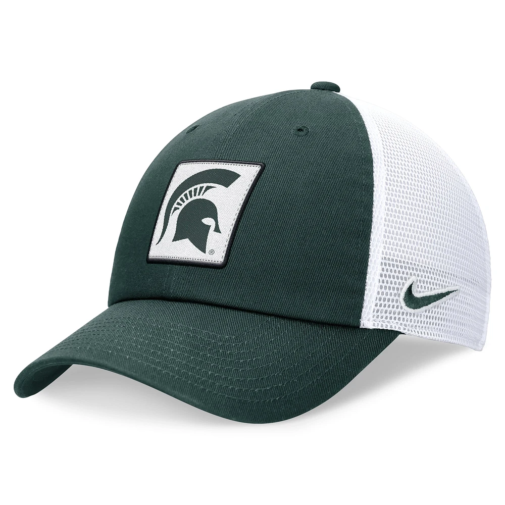 Casquette ajustable Michigan State Spartans Primetime Club Trucker Nike vert/blanc pour homme