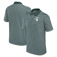 Polo de performance à rayures Nike State Spartans Primetime Victory pour homme vert/blanc