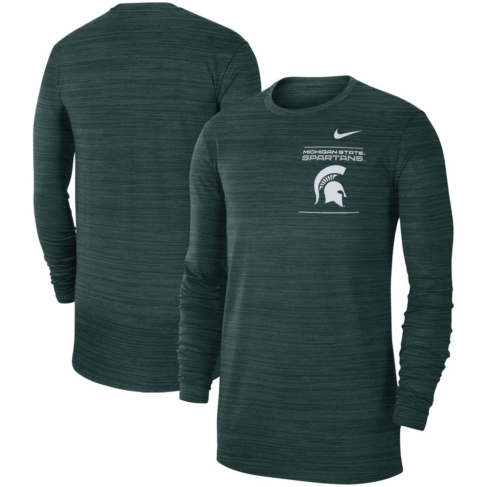 Men's Nike Green Michigan State Spartans 2021 Sideline Velocity Performance Long Sleeve T-Shirt