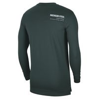 Men's Nike Green Michigan State Spartans 2022 Coach Performance Long Sleeve V-Neck T-Shirt