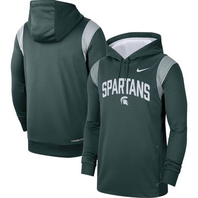 Men's Nike Green Michigan State Spartans 2022 Game Day Sideline Performance Pullover Hoodie