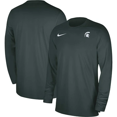 Haut de performance à manches longues Nike State Spartans 2023 Sideline Coaches pour homme vert