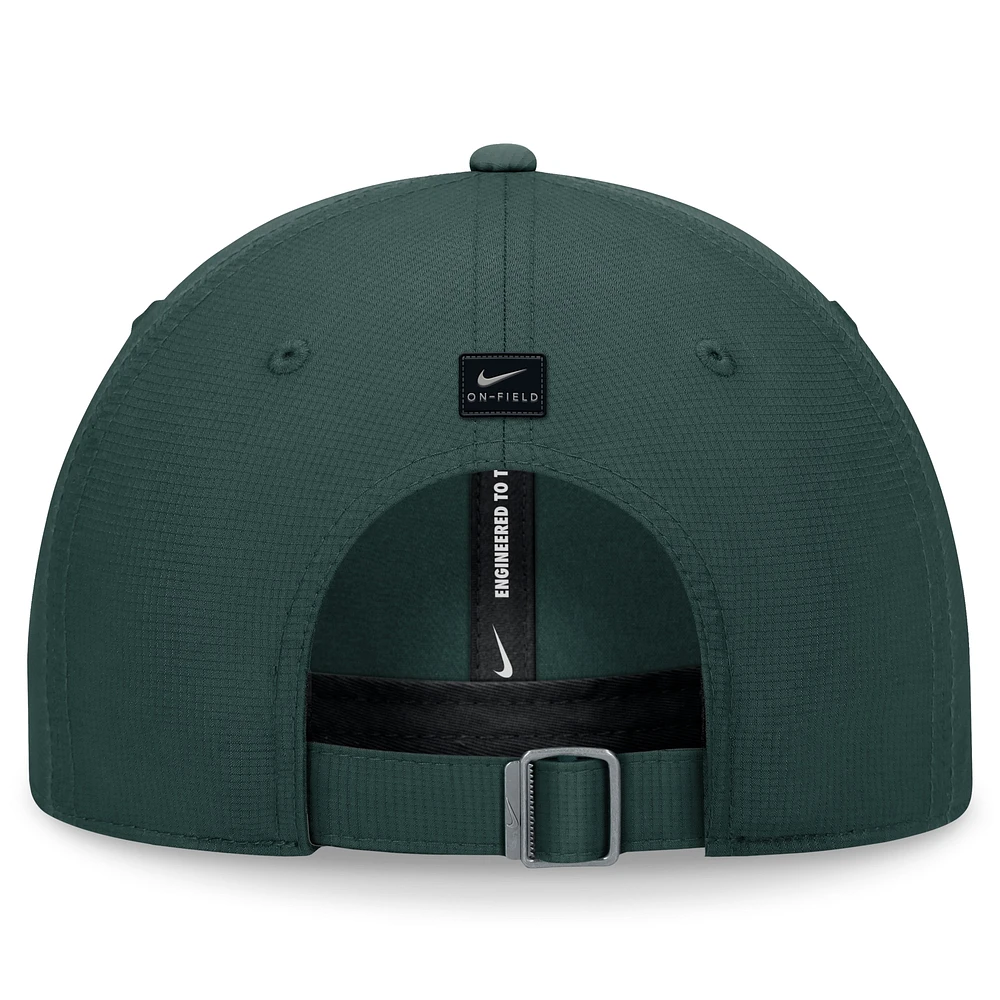 Casquette ajustable Nike Michigan State Spartans 2024 On-Field Performance pour homme Vert