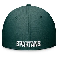 Casquette Nike Michigan State Spartans 2024 Performance Flex verte pour homme avec logo Swoosh On-Field