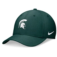 Casquette Nike Michigan State Spartans 2024 Performance Flex verte pour homme avec logo Swoosh On-Field