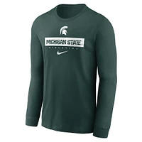 Men's Nike Green Michigan State Spartans 2024 Sideline Legend Performance Long Sleeve T-Shirt