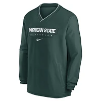 Men's Nike Green Michigan State Spartans 2024 Sideline Pullover Windshirt