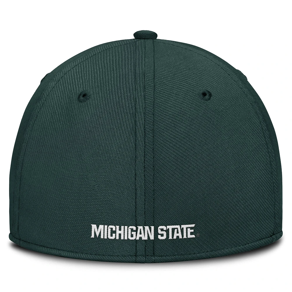 Men's Nike Green Michigan State Spartans 2025 Dugout Coaches Rise Swoosh Performance Flex Hat
