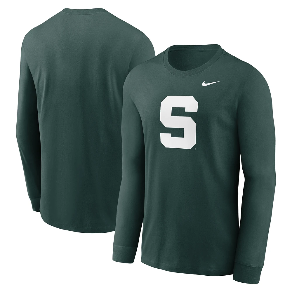 Men's Nike Michigan State Spartans Alternate Logo Long Sleeve T-Shirt