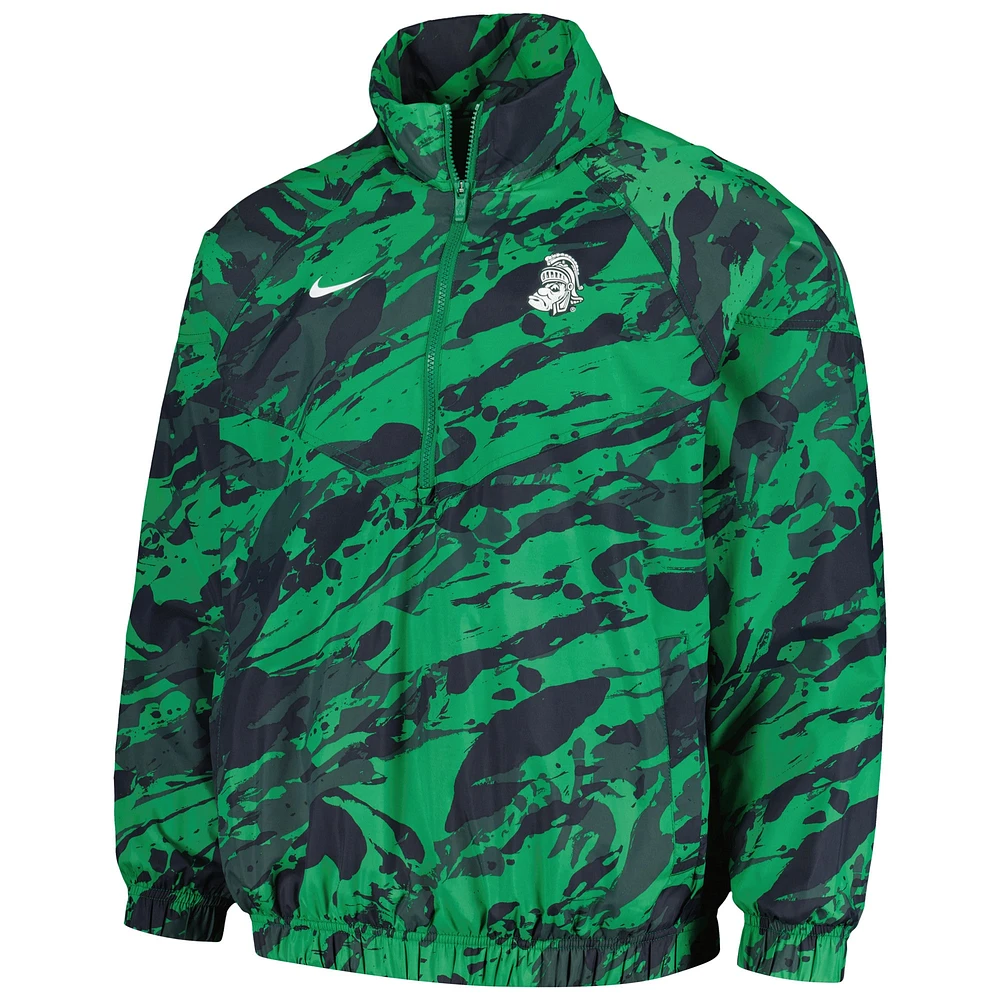 Men's Nike  Green Michigan State Spartans Anorak Half-Zip Jacket