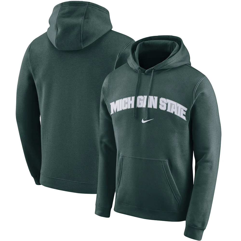 Chandail à capuchon en molleton encolure V Nike Michigan State Spartans Arch Club pour homme vert