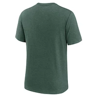 Men's Nike Green Michigan State Spartans Arch Over Logo Tri-Blend T-Shirt