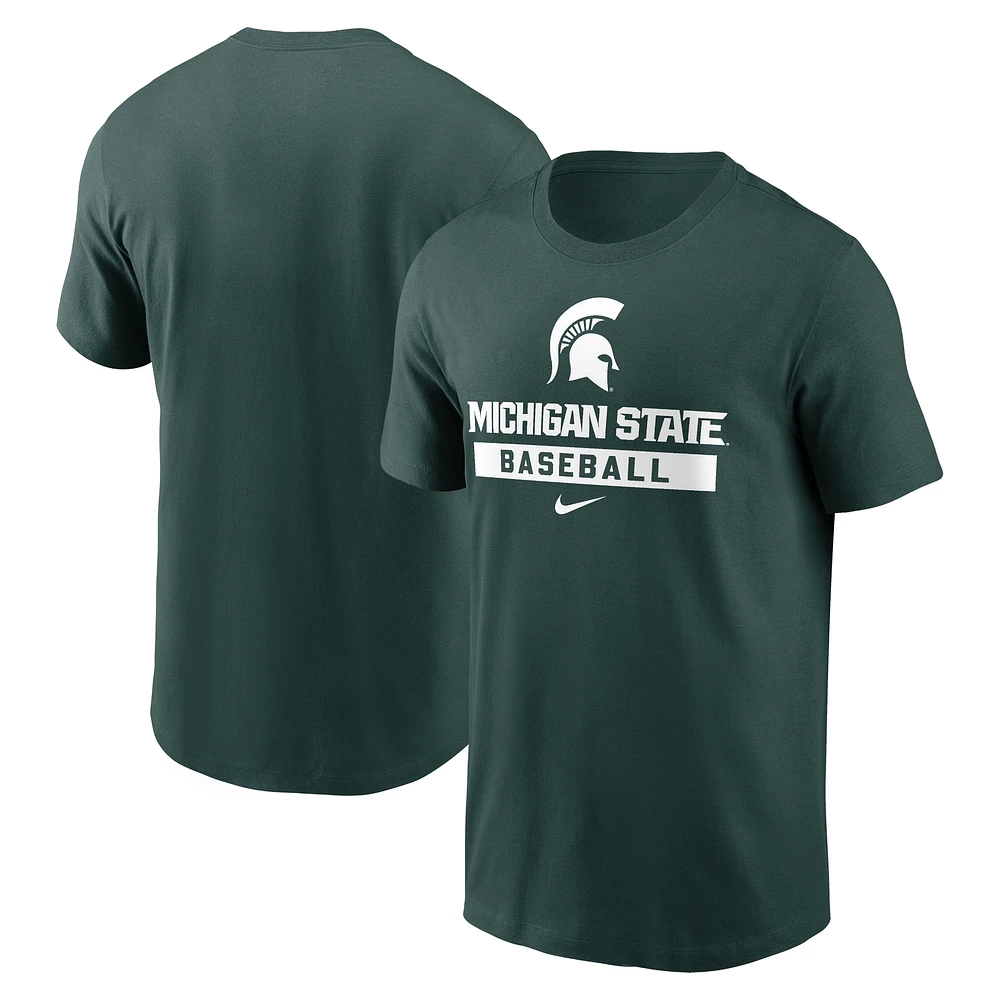 T-shirt de baseball Nike vert Michigan State Spartans pour hommes