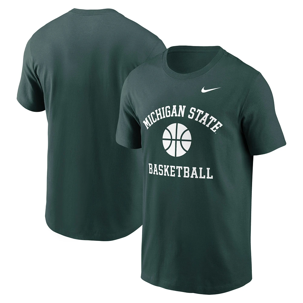 Men's Nike Green Michigan State Spartans Basketball Icon T-Shirt